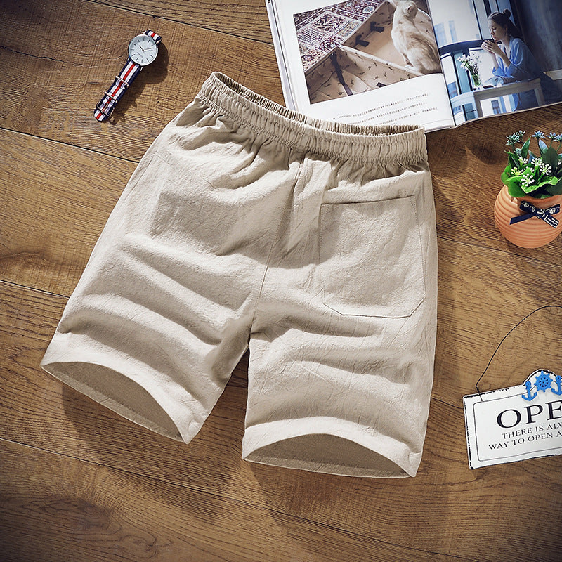 Leisure Loose Cotton And Linen Shorts Men's Shorts