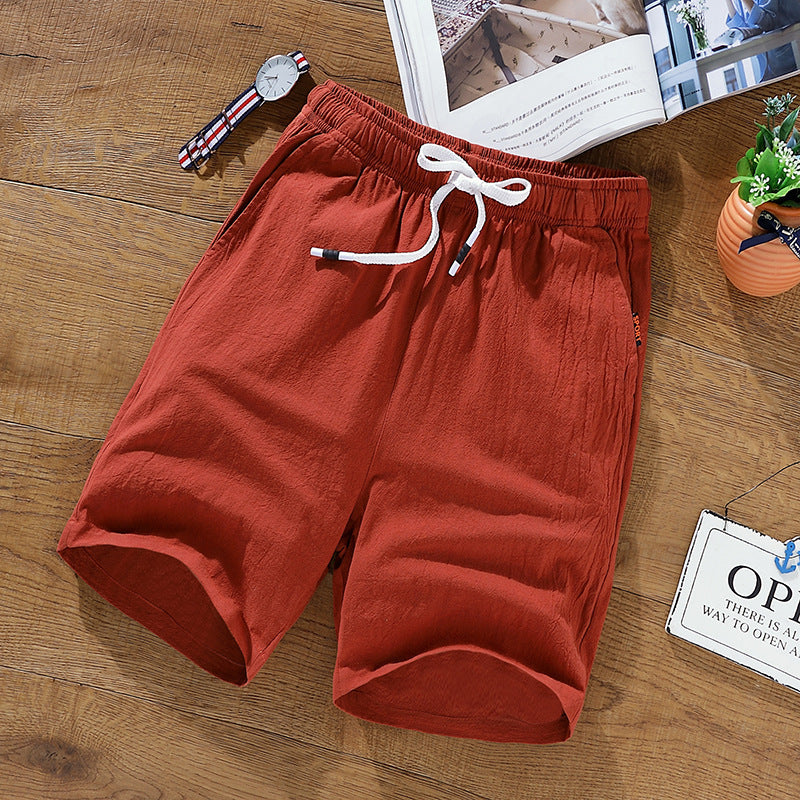 Leisure Loose Cotton And Linen Shorts Men's Shorts
